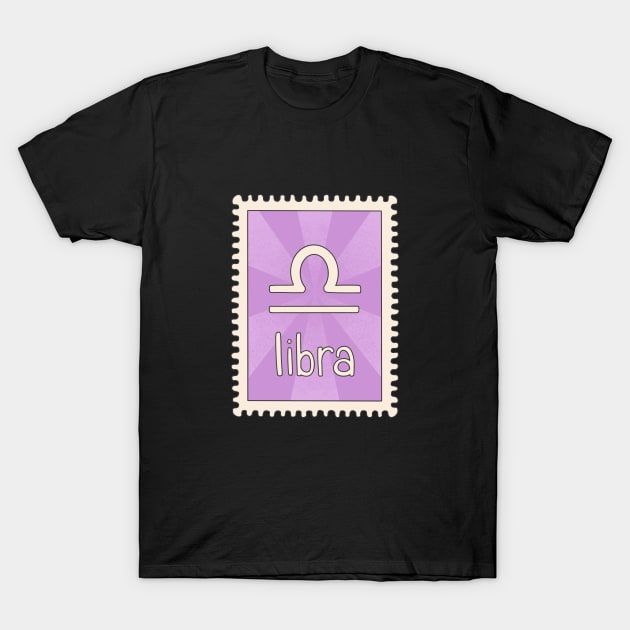 Libra Zodiac Sign Stamp T-Shirt by SRSigs